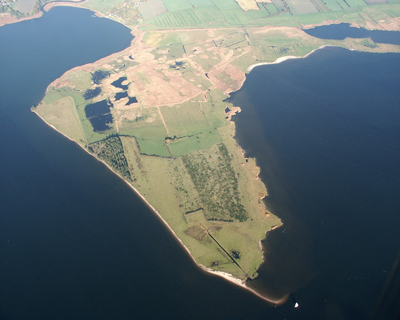 Luftaufnahme des Naturschutzgebiets Reesholm